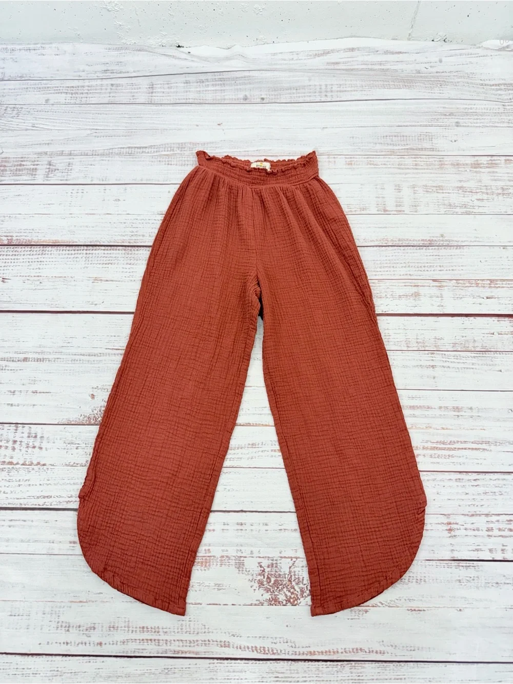 Marine Layer Women’s Size Small Corinne Rust Cotton Wide Leg Pants